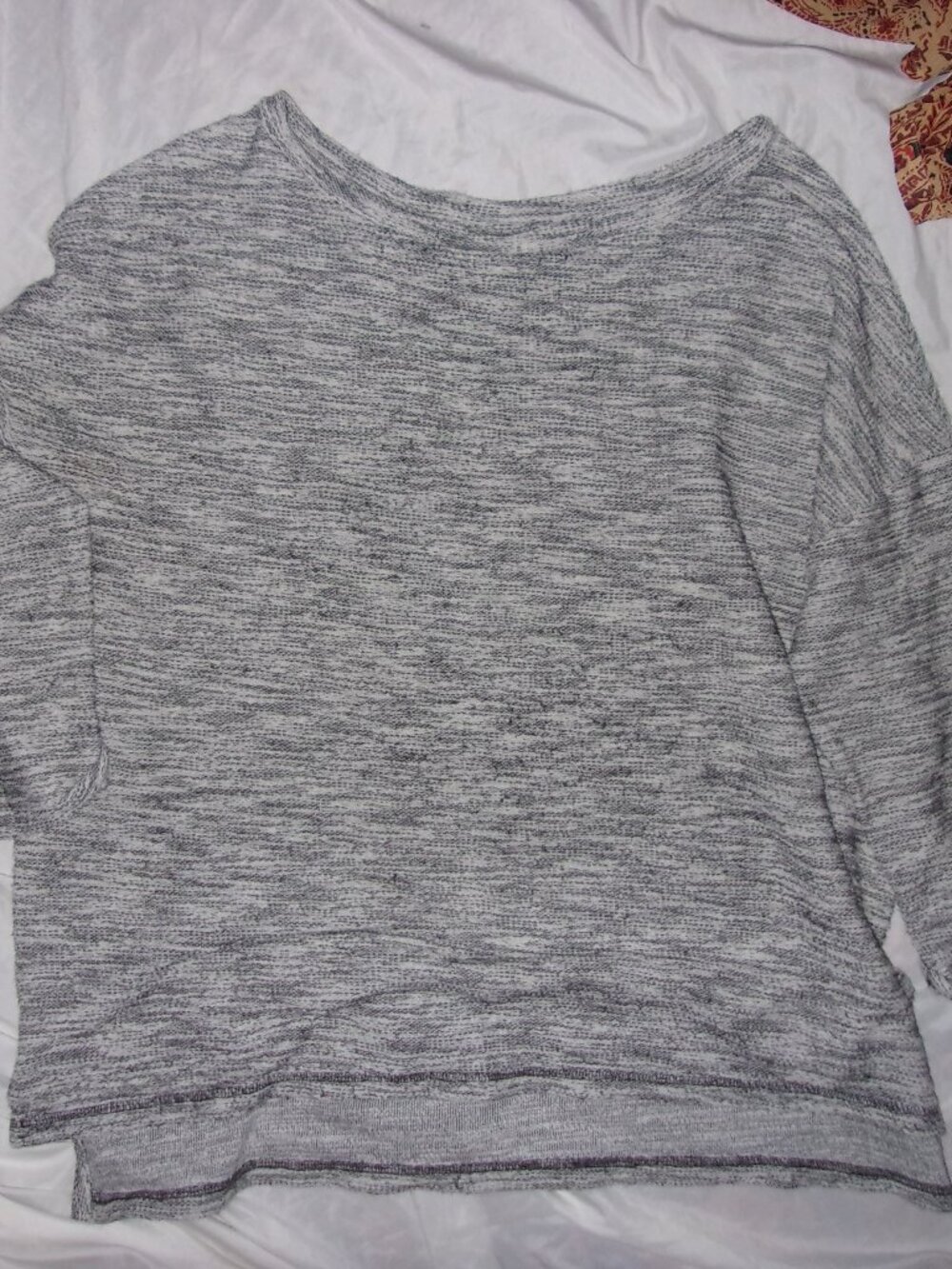size 2x womens  shirt gray tee t long sleeve  thick xxl 2 x